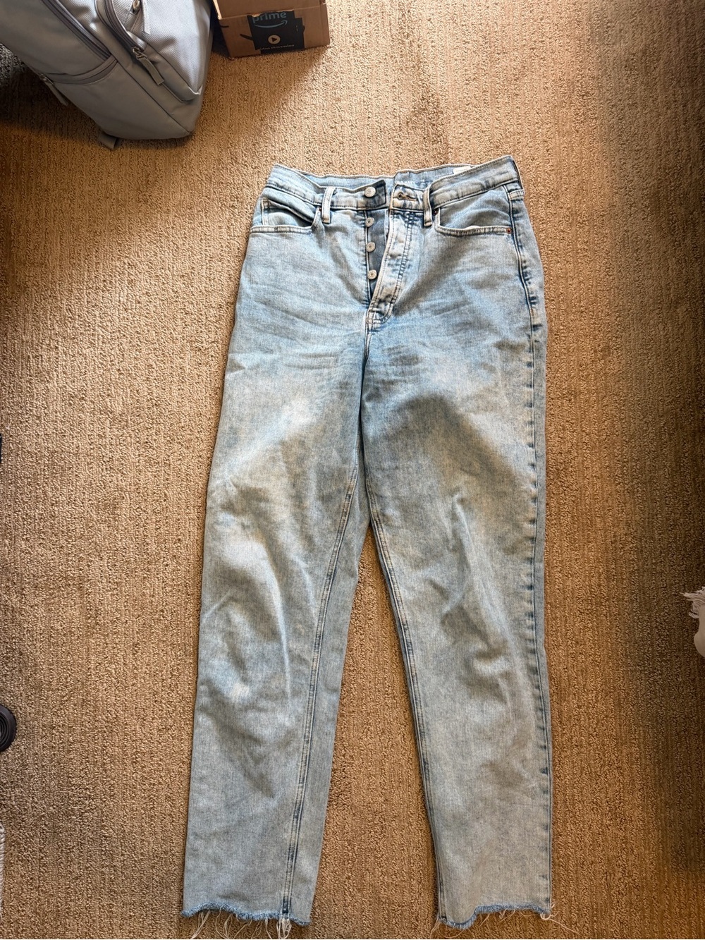 Old Navy Light Blue Straight-Leg Button-Fly Jeans